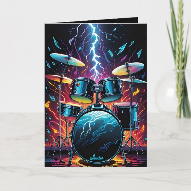 Tarjeta Conjunto de tambores Strike A Beat en blanco (Anverso)