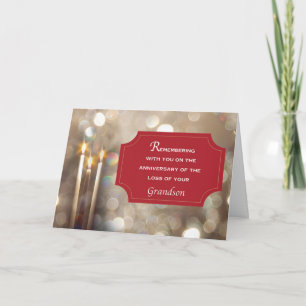 Tarjeta Conmemoración del aniversario del nieto en Navidad