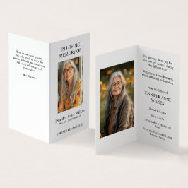 Tarjeta Conmemoración funeraria de la vida gracias