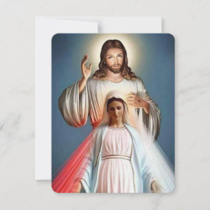 Tarjeta conmemorativa 2 de Jesús y María Católica