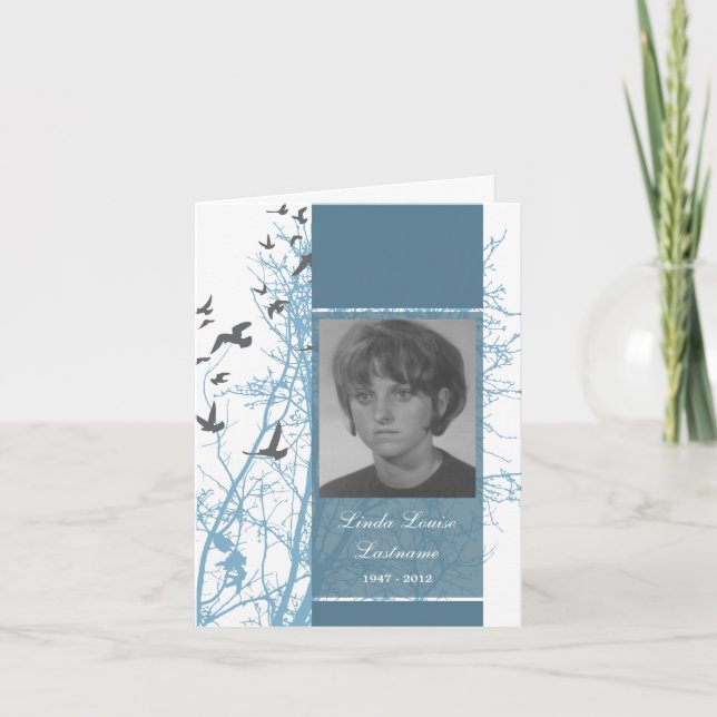 tarjeta conmemorativa: aves en pantalla de seda (Anverso)