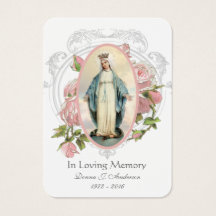 Tarjeta conmemorativa católica de funeral de la Vi