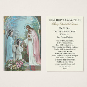 Tarjeta conmemorativa católica de la Comunión de l
