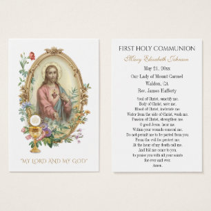 Tarjeta conmemorativa católica de la Comunión del