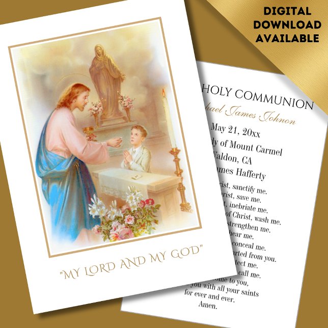 Tarjeta conmemorativa católica de la primera comun (Subido por el creador)