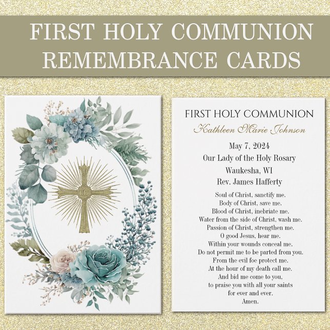 Tarjeta conmemorativa católica de Primera Comunión (Subido por el creador)