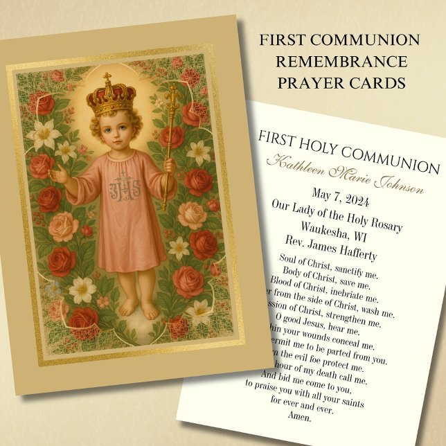 Tarjeta conmemorativa católica de Primera Comunión (Subido por el creador)