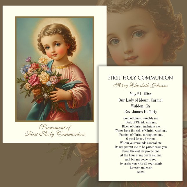 Tarjeta conmemorativa católica de Primera Comunión (Subido por el creador)