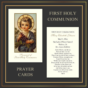Tarjeta conmemorativa católica de Primera Comunión