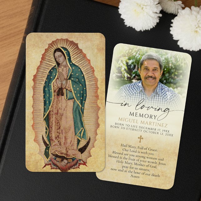 Tarjeta conmemorativa católica fúnebre de Guadalup (Subido por el creador)