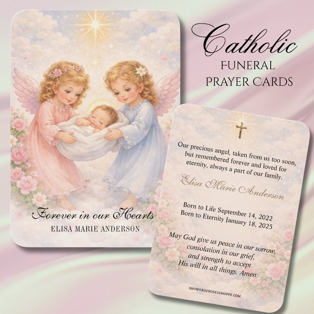 Tarjeta conmemorativa católica para funeral de beb (Subido por el creador)