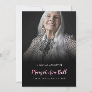 Tarjeta conmemorativa clásica negra y rosa