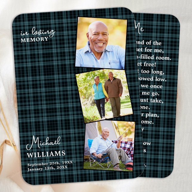 Tarjeta conmemorativa conmemorativa Blue Plaid Fun (Subido por el creador)