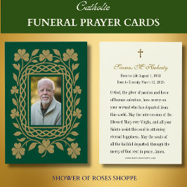 Tarjeta conmemorativa conmemorativa del funeral de