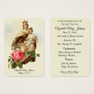 Tarjeta conmemorativa de bautismo y cristiandad de