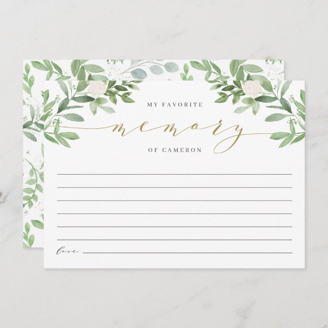 Tarjeta conmemorativa de elegantes verdes Mi recue (Anverso / Reverso)