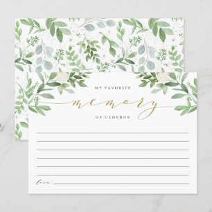 Tarjeta conmemorativa de elegantes verdes Mi recue