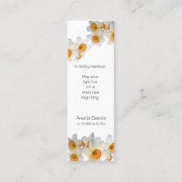 Tarjeta conmemorativa de funeral de narciso mini m