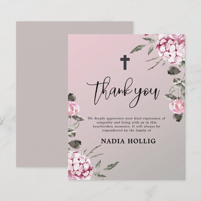 Tarjeta conmemorativa de la cruz del funeral (Anverso / Reverso)