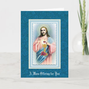 Tarjeta conmemorativa de la Misa Católica del Sagr