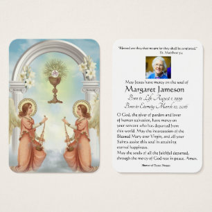 Tarjeta conmemorativa de la oración del funeral de