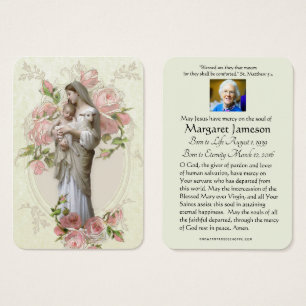 Tarjeta conmemorativa de la plegaria funeraria Vir