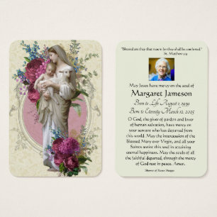 Tarjeta conmemorativa de la plegaria funeraria Vir