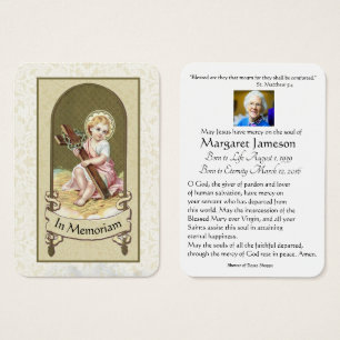 Tarjeta conmemorativa de la plegaria funeraria Vir