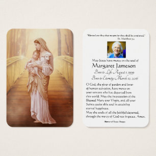 Tarjeta conmemorativa de la plegaria funeraria Vir