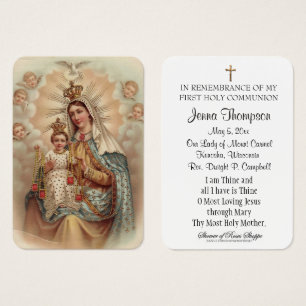 Tarjeta conmemorativa de la Primera Comunión de Nu