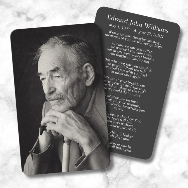 Tarjeta conmemorativa de la simpatía por la foto p (Photo Memorial Prayer Card)