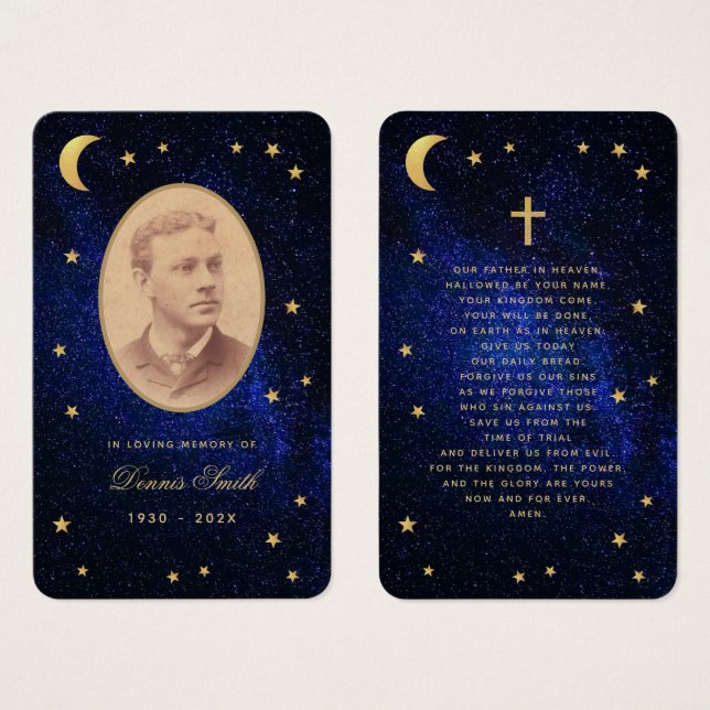 Tarjeta conmemorativa de las Estrellas de Oro Azul (Anverso y reverso)