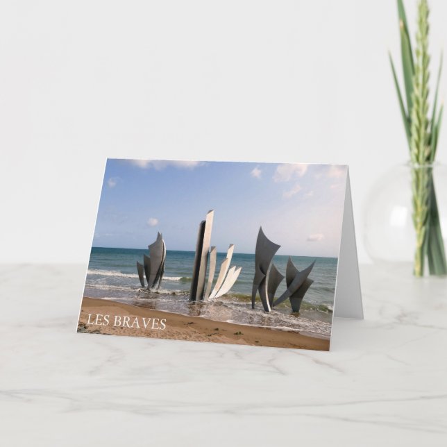 Tarjeta conmemorativa de Les Braves, Normandía, Fr (Anverso)