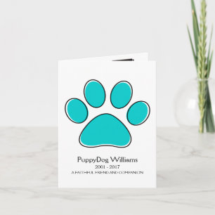 tarjeta conmemorativa de pérdida de mascota de la 