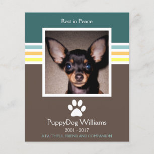 tarjeta conmemorativa de pérdida de mod mascota