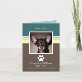 tarjeta conmemorativa de pérdida de mod mascota