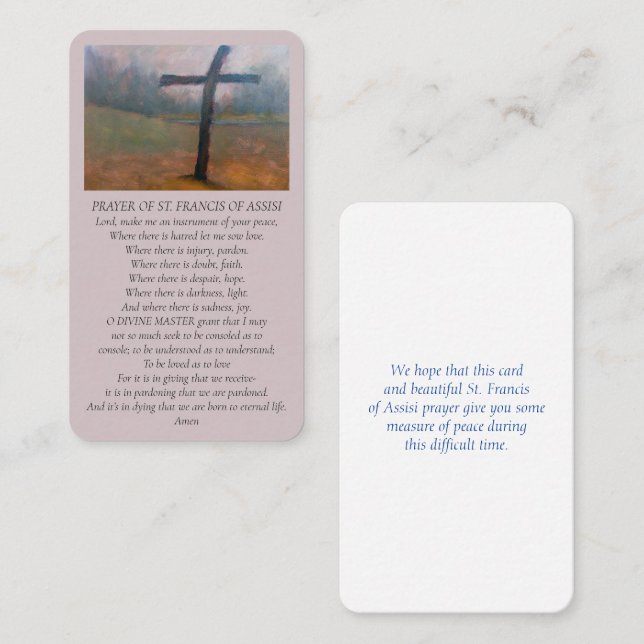 Tarjeta conmemorativa de pintura al óleo de Asís (Anverso / Reverso)