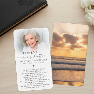 Tarjeta conmemorativa de puesta de sol para siempr