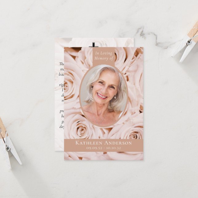 Tarjeta conmemorativa de rosas rosadas 3.5x5 ovala (Anverso/Reverso In Situ)