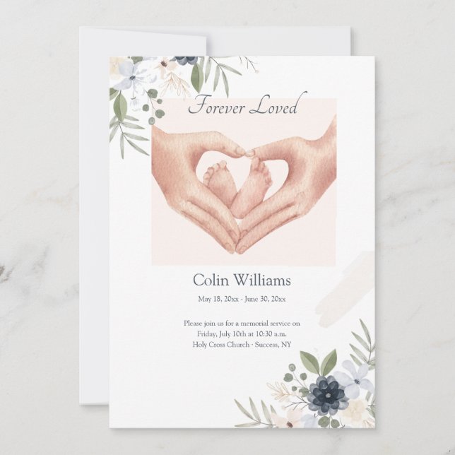 Tarjeta conmemorativa del bebé amado por siempre (Anverso)