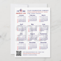 Tarjeta conmemorativa del calendario patriótico Am