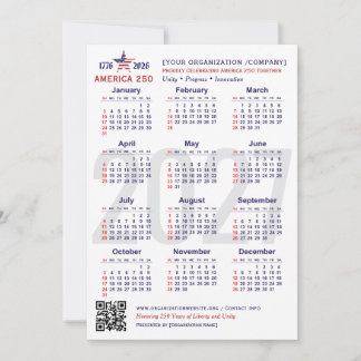 Tarjeta conmemorativa del calendario patriótico Am