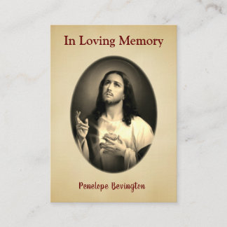 Tarjeta conmemorativa del funeral católico de Cris