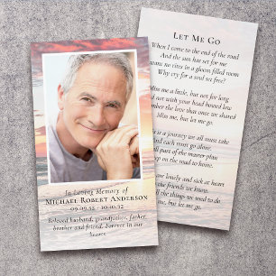 Tarjeta conmemorativa del funeral de la foto del a