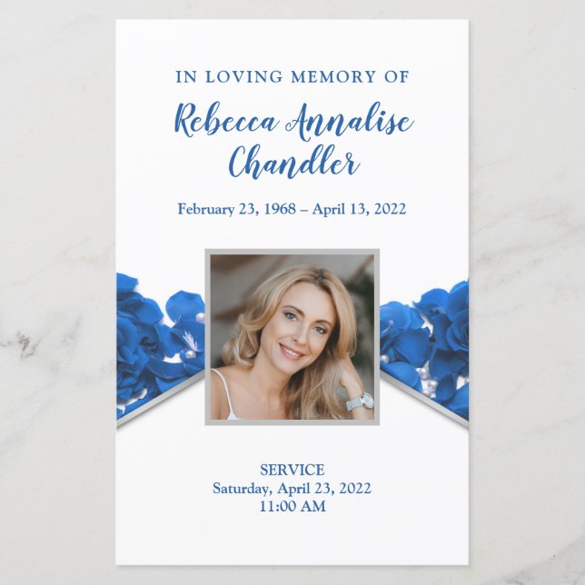 Tarjeta conmemorativa del funeral de los Rosas Azu (Anverso)