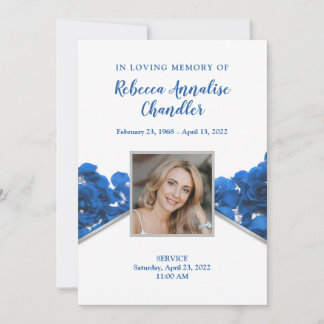 Tarjeta conmemorativa del funeral de los Rosas Azu