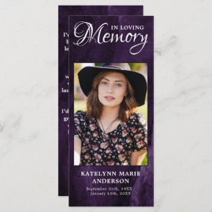 Tarjeta conmemorativa del funeral de Marble Púrpur