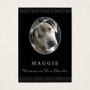 Tarjeta conmemorativa del perro - marco negro del