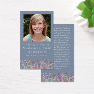 Tarjeta conmemorativa Duste Blue Wildflower Lave