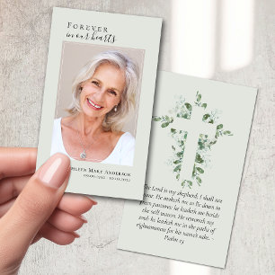 Tarjeta conmemorativa Eucalyptus Cross Photo Memor